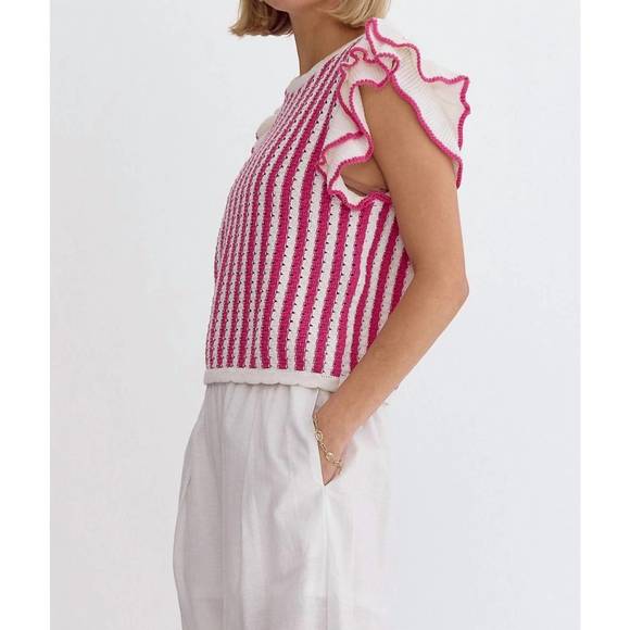 Entro - Striped Color Block Top main image 0